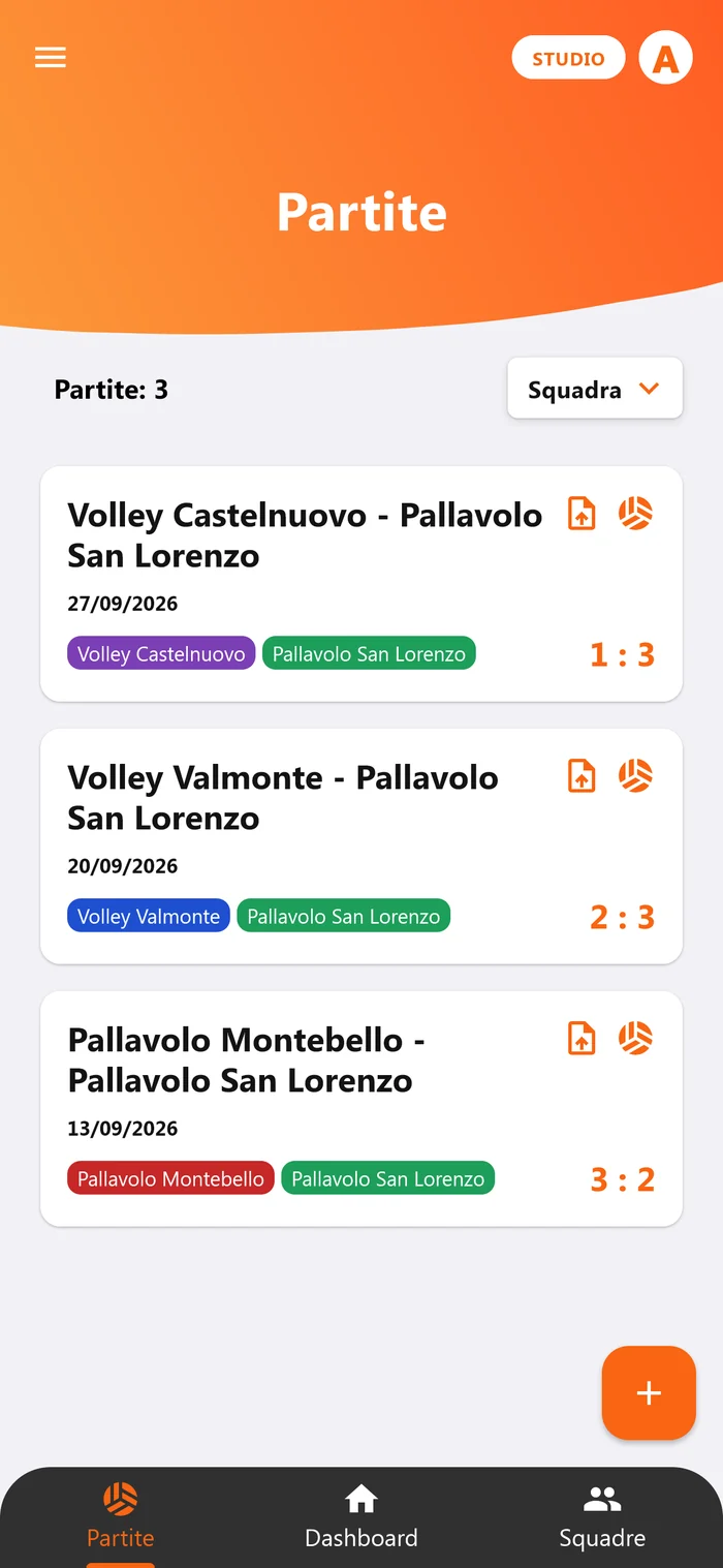 Lista meczów na telefonie